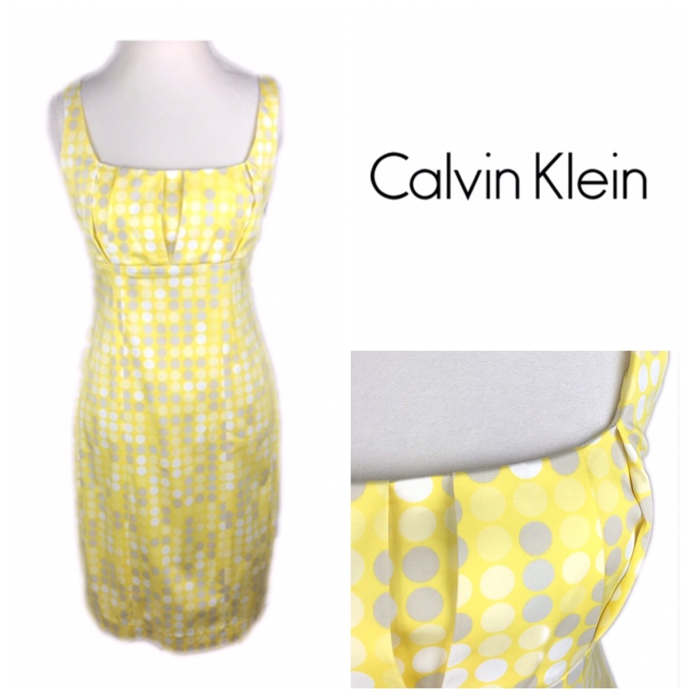 Calvin Klein Yellow Polka Dot Dress